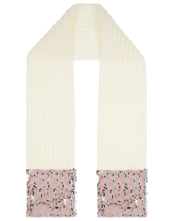 Pippa Rainbow Sequin Knit Scarf, , large