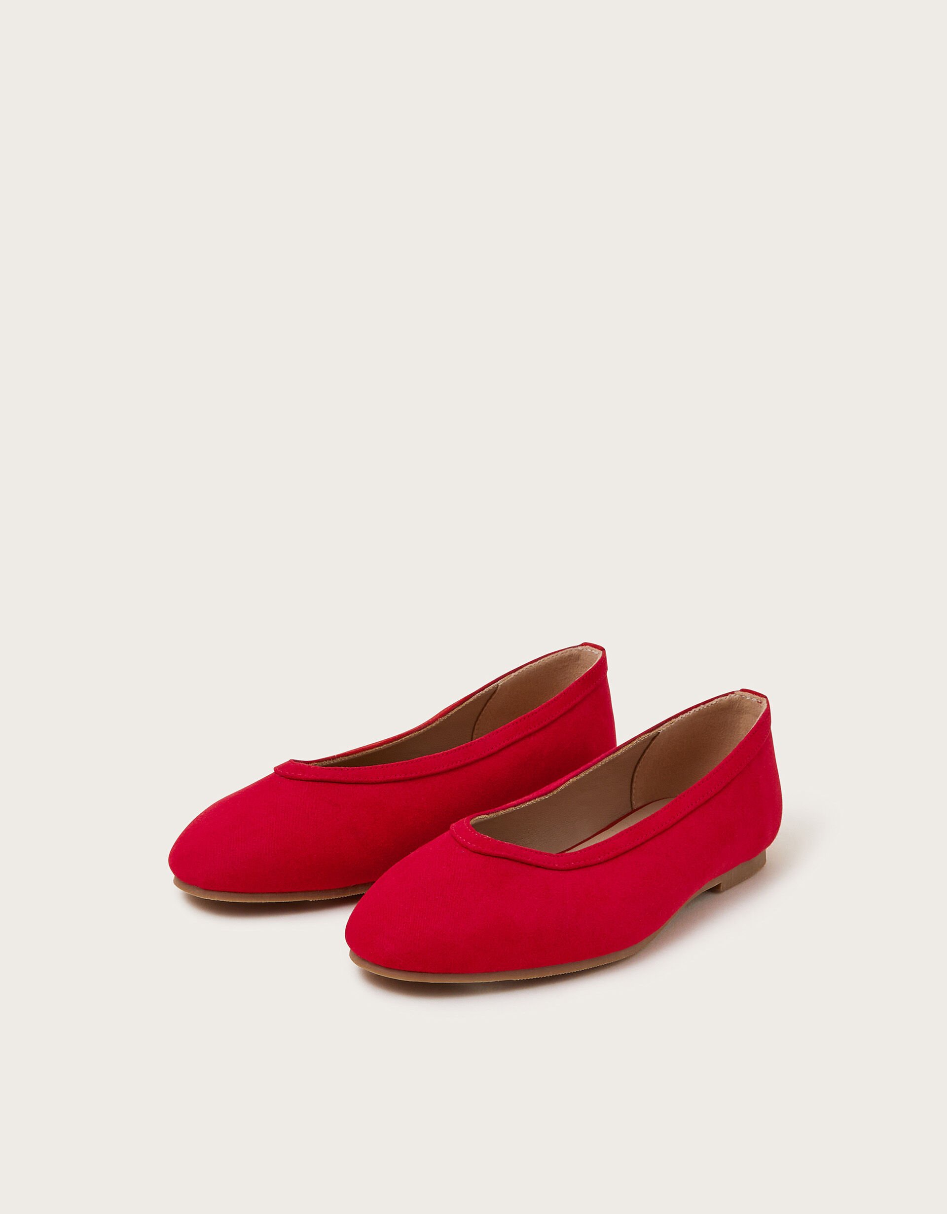Red suede ballet flats shop