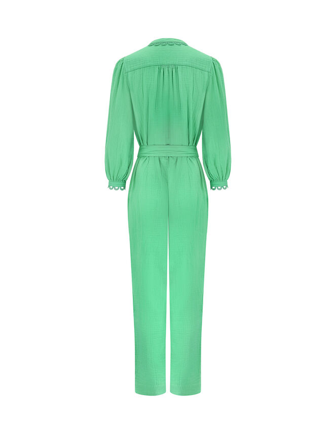 East Lace Trim Jumpsuit, Green (GREEN), large