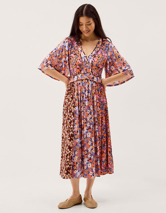 Ceri Floral Print Jersey Midi Dress Multi