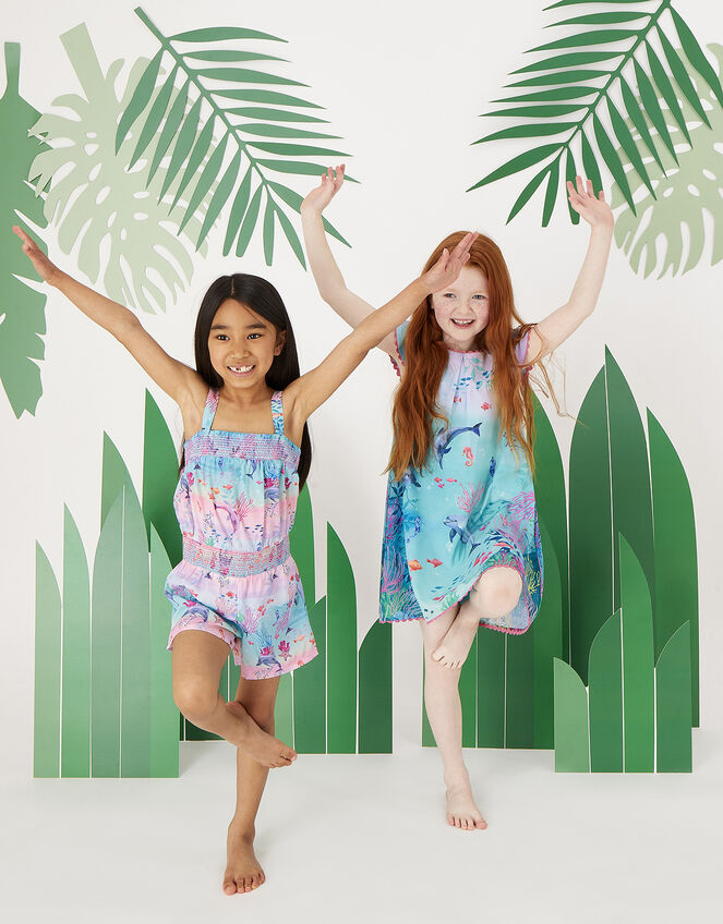 Dolphin Playsuit WWF-UK Collaboration, Blue (AQUA), large