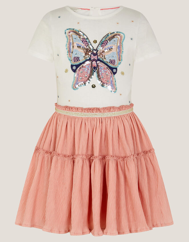 Sequin Butterfly Disco Dress, Pink (PINK), large