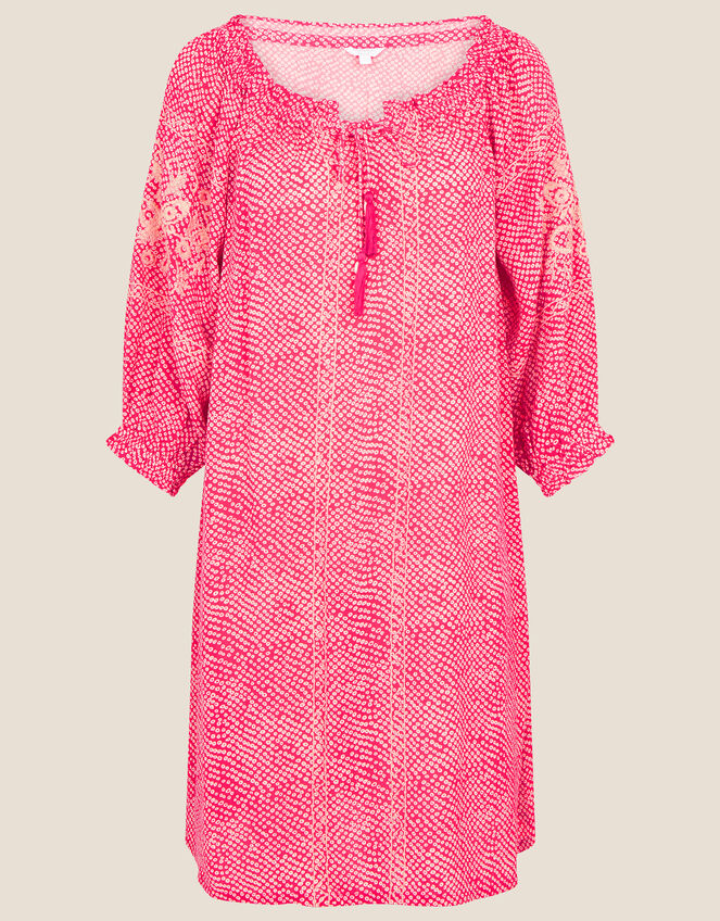 Anastasija Printed Off-Shoulder Dress, Pink (PINK), large