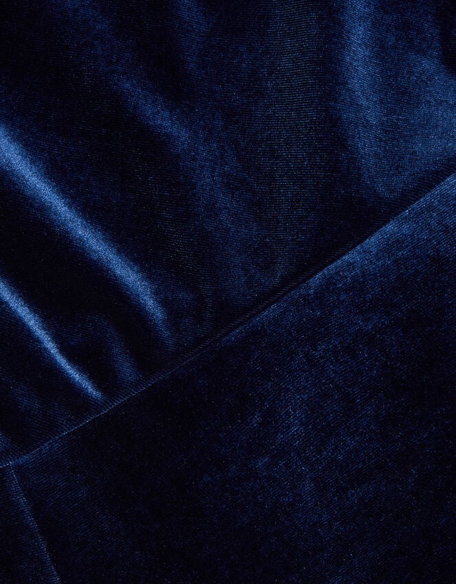 Margot Drape Velvet Party Dress, Blue (NAVY), large