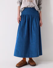 East Tiya Corduroy Midi Skirt, Teal (TEAL), large