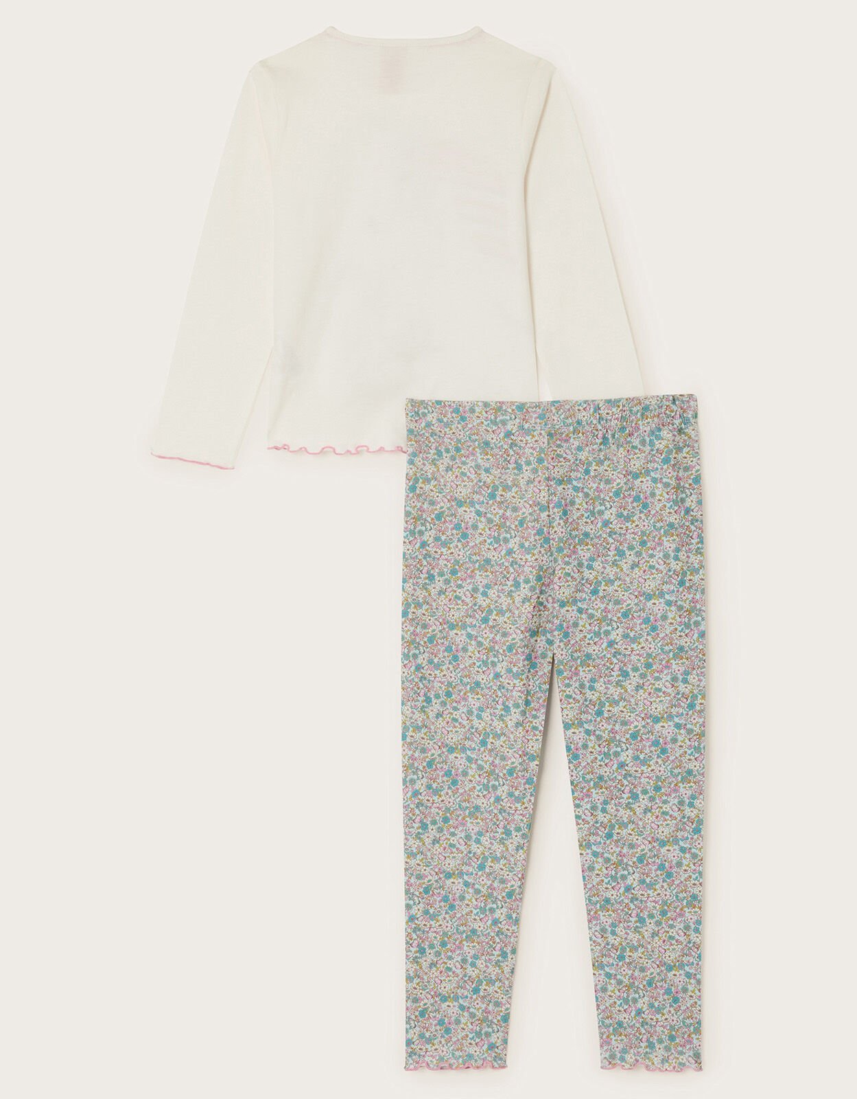 Unicorn Ditsy Print Pyjama Set Ivory Nightwear Slippers Monsoon UK