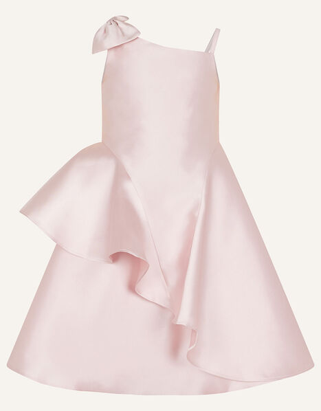 Bonnie Bow One-Shoulder Dress Pink, Pink (DUSKY PINK), large