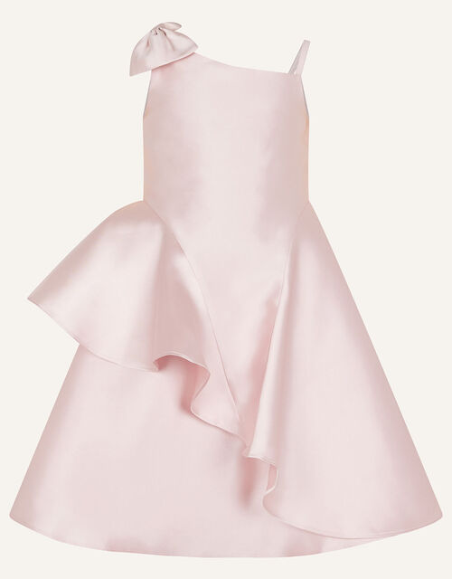 Bonnie Bow One-Shoulder Dress, Pink (DUSKY PINK), large