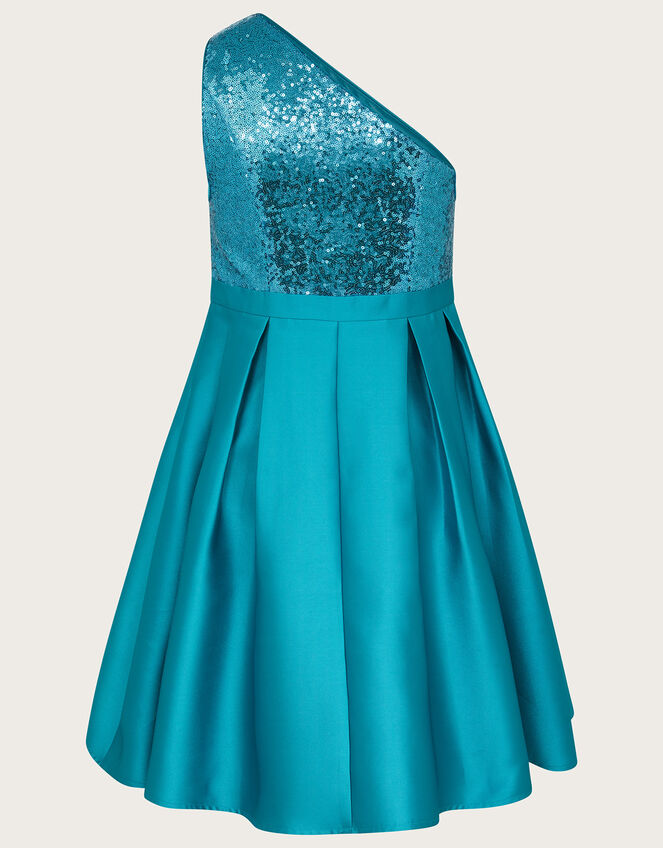 Connie Sequin One-Shoulder Prom Dress, Teal (TEAL), large
