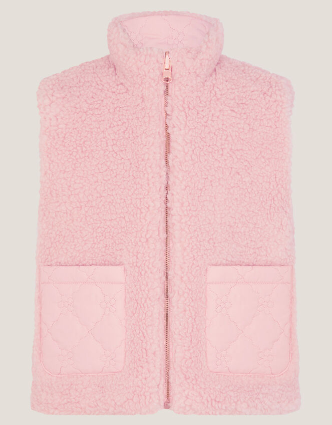 Reversible Floral Quilted Gilet, Pink (PINK), large