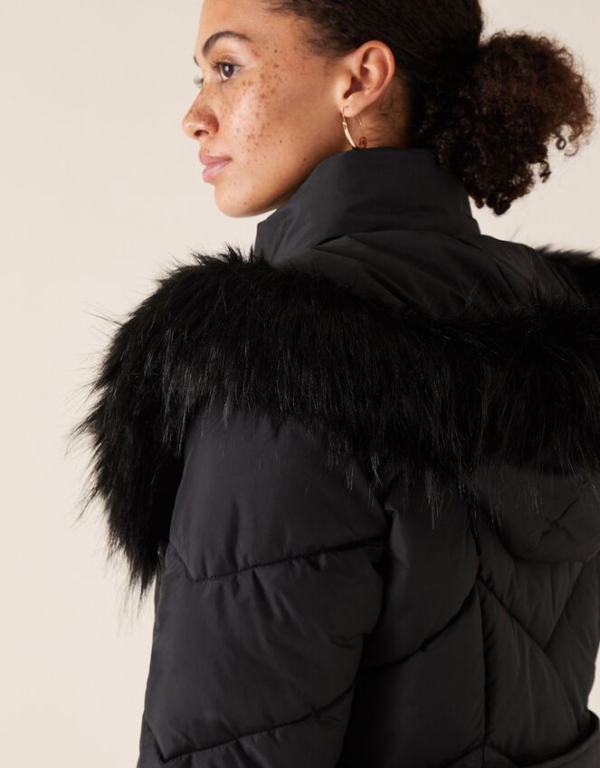 Saffi Padded Coat in Recycled Fabric, Black (BLACK), large