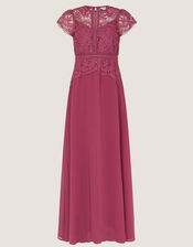 Monica Lace Bridesmaid Dress, DARK PINK, large