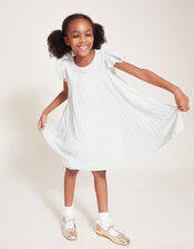 Nellie Pleated Bridesmaid Dress, Ivory (IVORY), large