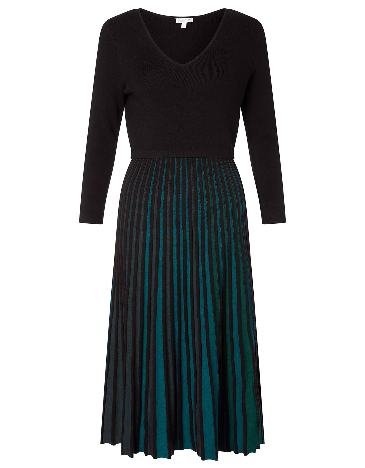 Black dress with coloured pleats online