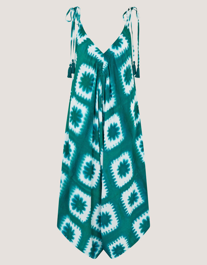 Malia Artisanal Print Culotte Jumpsuit, Teal (TEAL), large