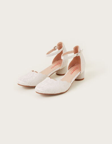 Lace Two-Part Heels, Ivory (IVORY), large