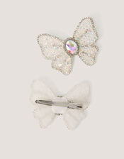 2-Pack Jewel Butterfly Hair Clips, , large