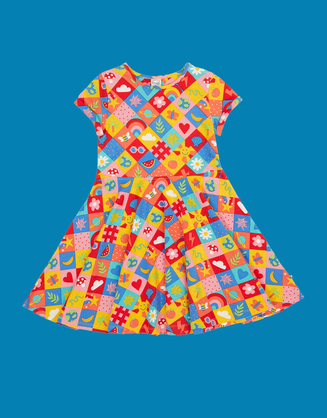 Frugi Spring Printed Skater Dress, Multi (MULTI), large