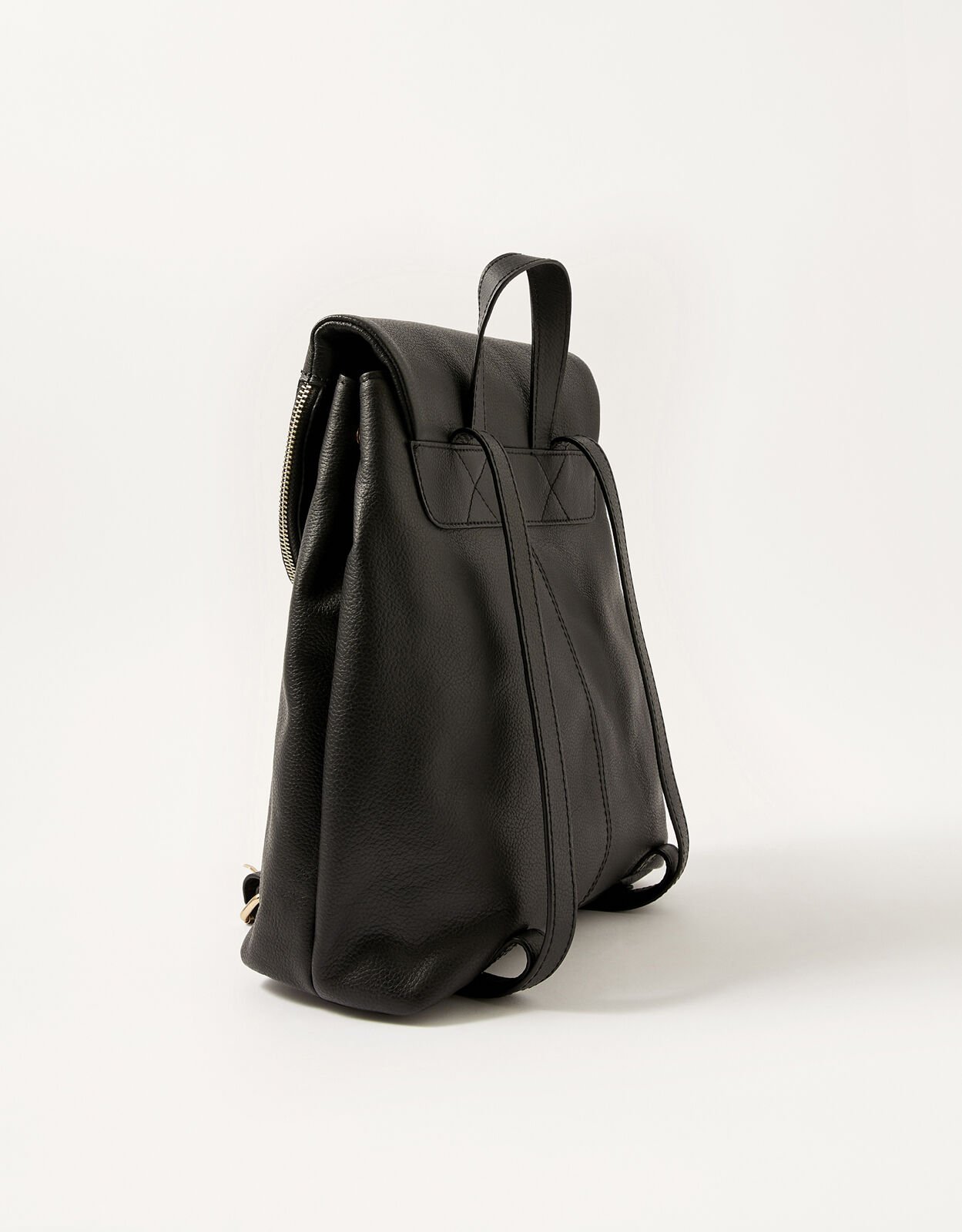 Leather Zip Detail Backpack