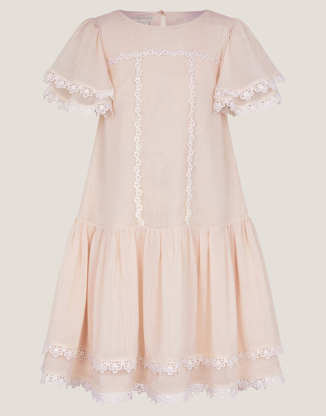 Antonia Drop Waist Flower Dress, Pink (PINK), large