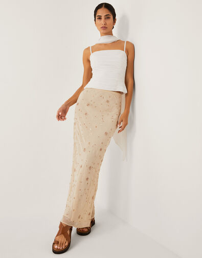 The India Edit Celestine Embellished Maxi Skirt, Yellow (YELLOW), large