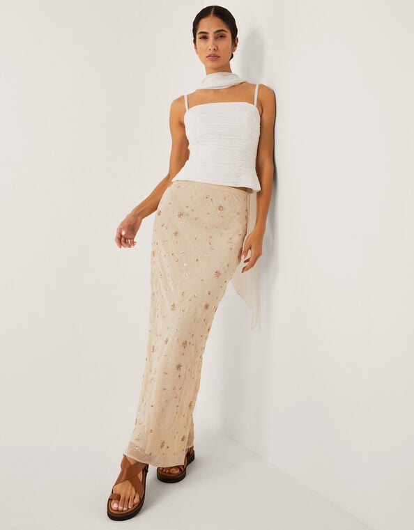 The India Edit Celestine Embellished Maxi Skirt, Yellow (YELLOW), large