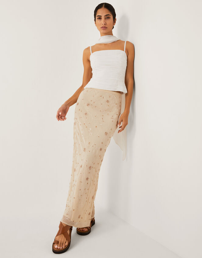 The India Edit Celestine Embellished Maxi Skirt, Yellow (YELLOW), large