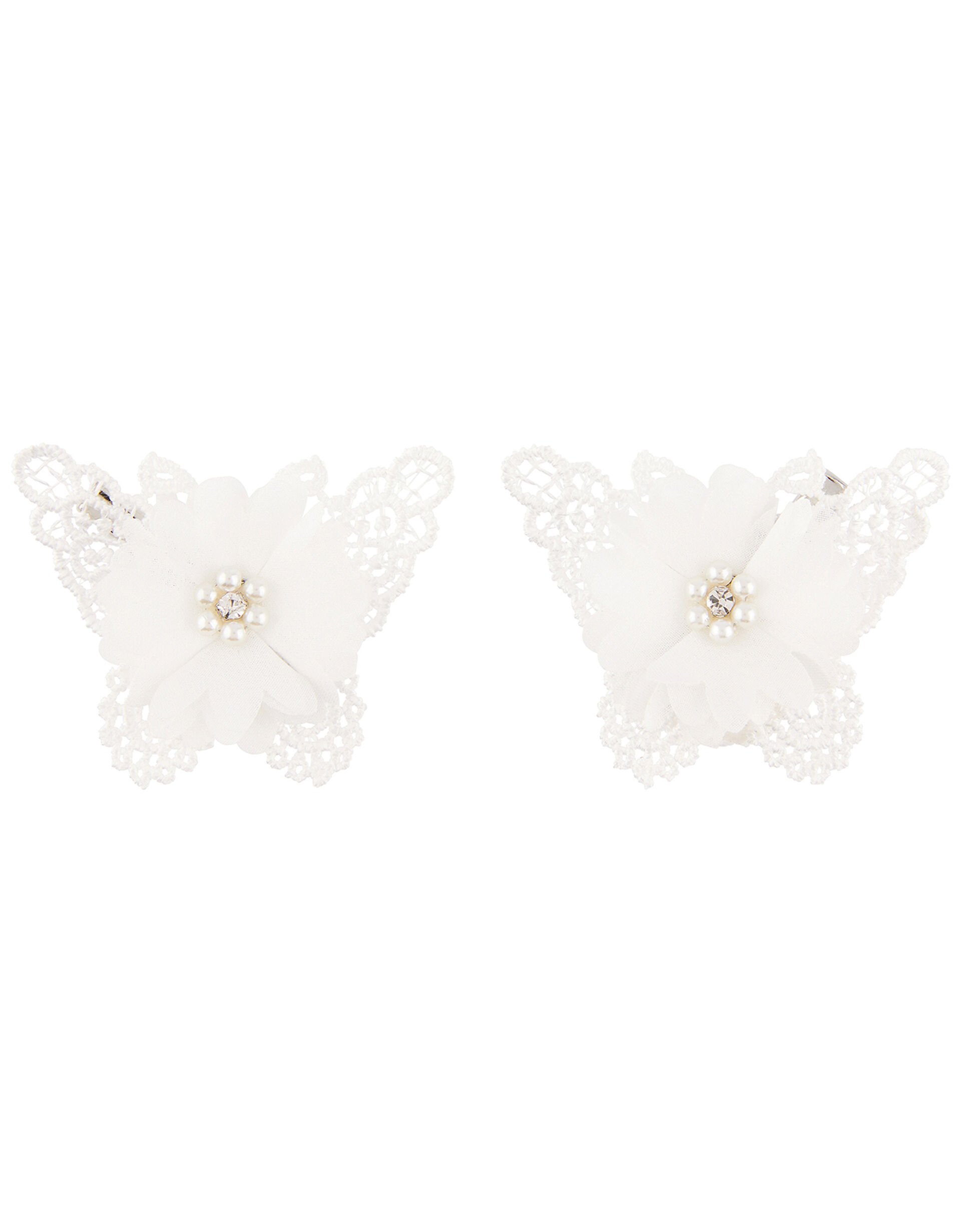 Lacey Butterfly Hair Clips, , large