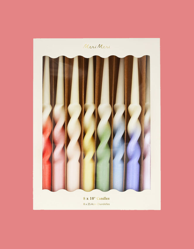 Meri Meri Twisted Rainbow Table Candles 8 Pack, , large