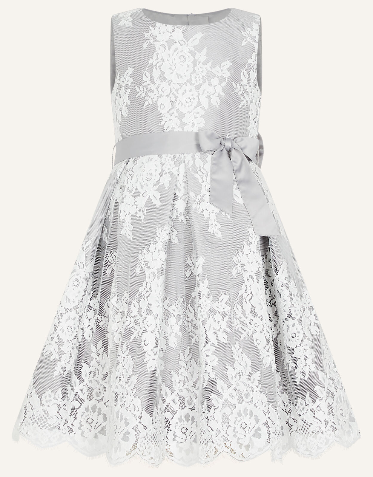 Girls grey lace discount dress