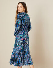 Heritage Print Jersey Midi Dress, Teal (TEAL), large