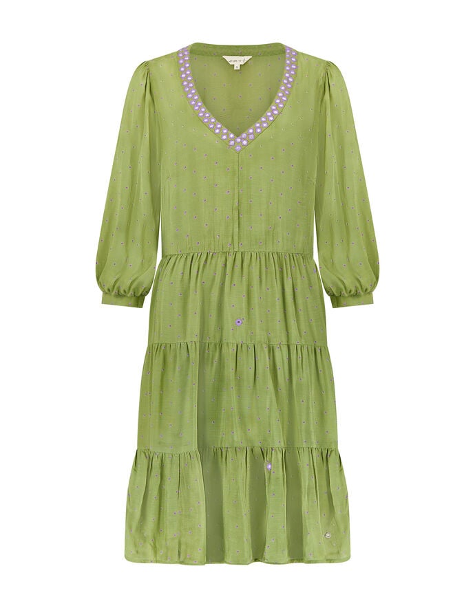 Botanical Green Tiered Dress main image 0
