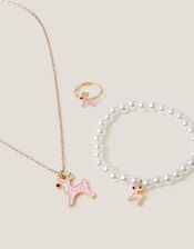 Ruby Christmas Reindeer Jewellery Set, , large