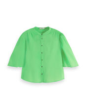 Scotch and Soda Flutter Sleeve Shirt, Green (GREEN), large