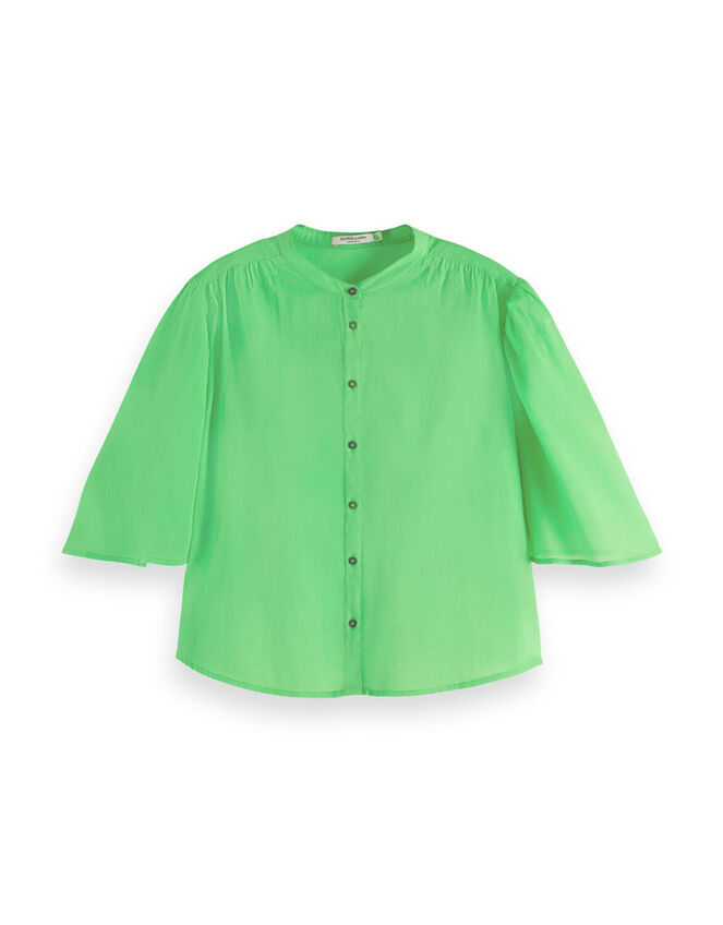 Scotch and Soda Flutter Sleeve Shirt, Green (GREEN), large