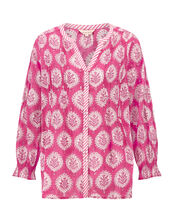 East Gulnara Floral Print Blouse, Pink (PINK), large