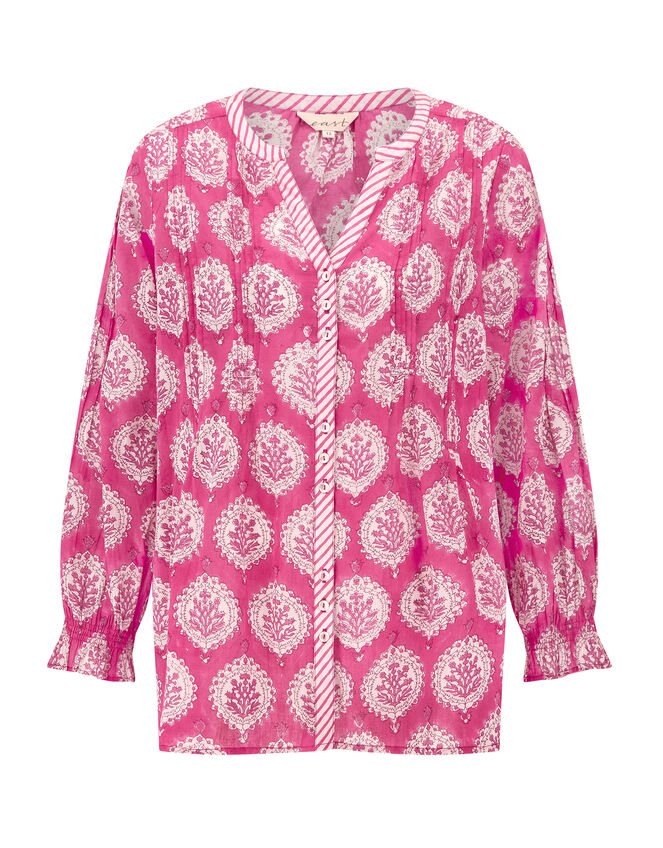 East Gulnara Floral Print Blouse, Pink (PINK), large