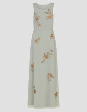Sarah Embellished Cowl Neck Maxi Dress, Green (MINT), large