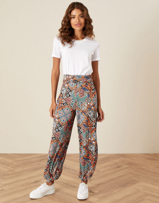 Tie Print Hareem Trousers, Blue (BLUE), large