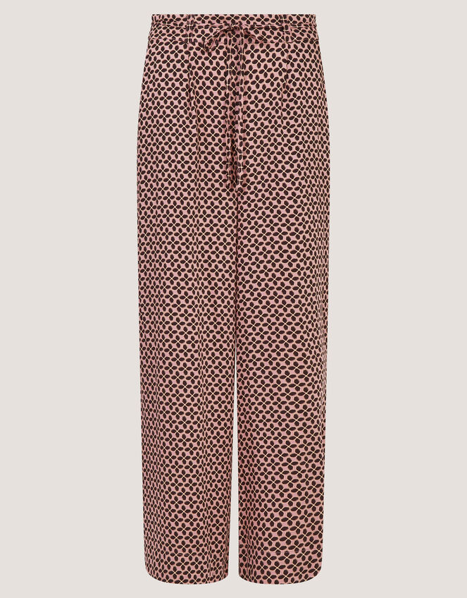 Netta Floral Print Wide Leg Trousers Pink