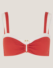 Sabrina Two Tone Bikini Top, Orange (RUST), large