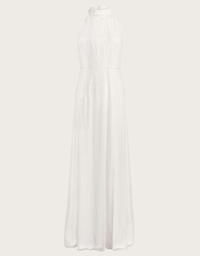 Nikita Embellished Halter Bridal Dress, Ivory (IVORY), large