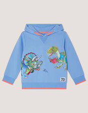 Reading Dinosaur Hoodie, Blue (BLUE), large