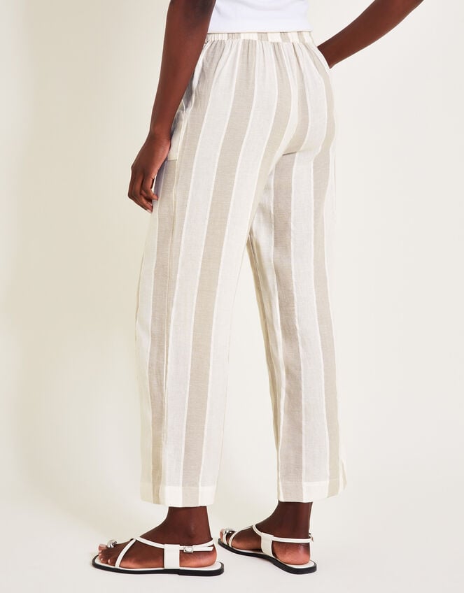 Harley Stripe Linen Blend Trousers, Natural (NATURAL), large