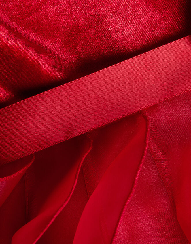 Baby Velvet Cancan Dress, Red (RED), large