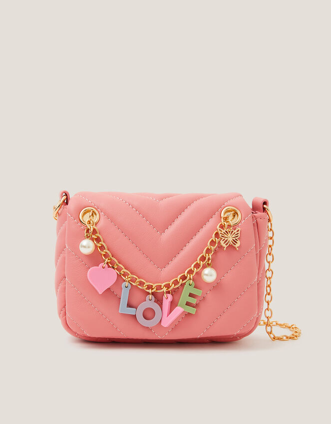 Love Charm Quilted Bag, Pink (PINK), large