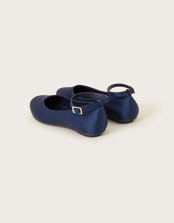 Ankle Strap Ballet Shoes, Blue (NAVY), large