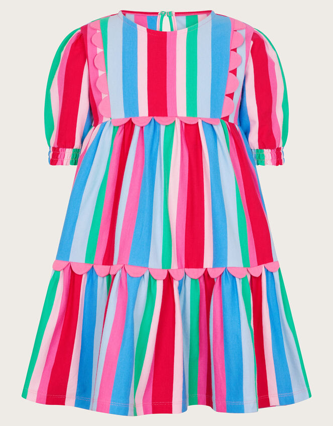 Stripe Scallop Jersey Dress, Multi (MULTI), large