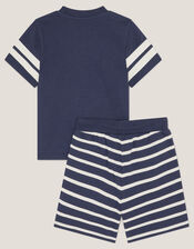 Take It Easy T-Shirt and Stripe Shorts Set, Blue (NAVY), large