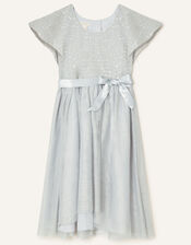 Truth Sequin Cape Sleeve Dress , Grey (GREY), large